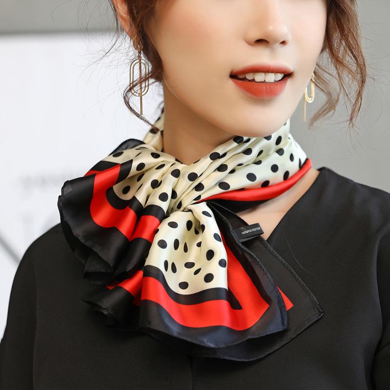 New Women Silk Printed Design Scarf For Women Fashion Neck Tie Hand Bag Foulard Wrist Kerchief Shawl Wraps Hajib Silk Scarves