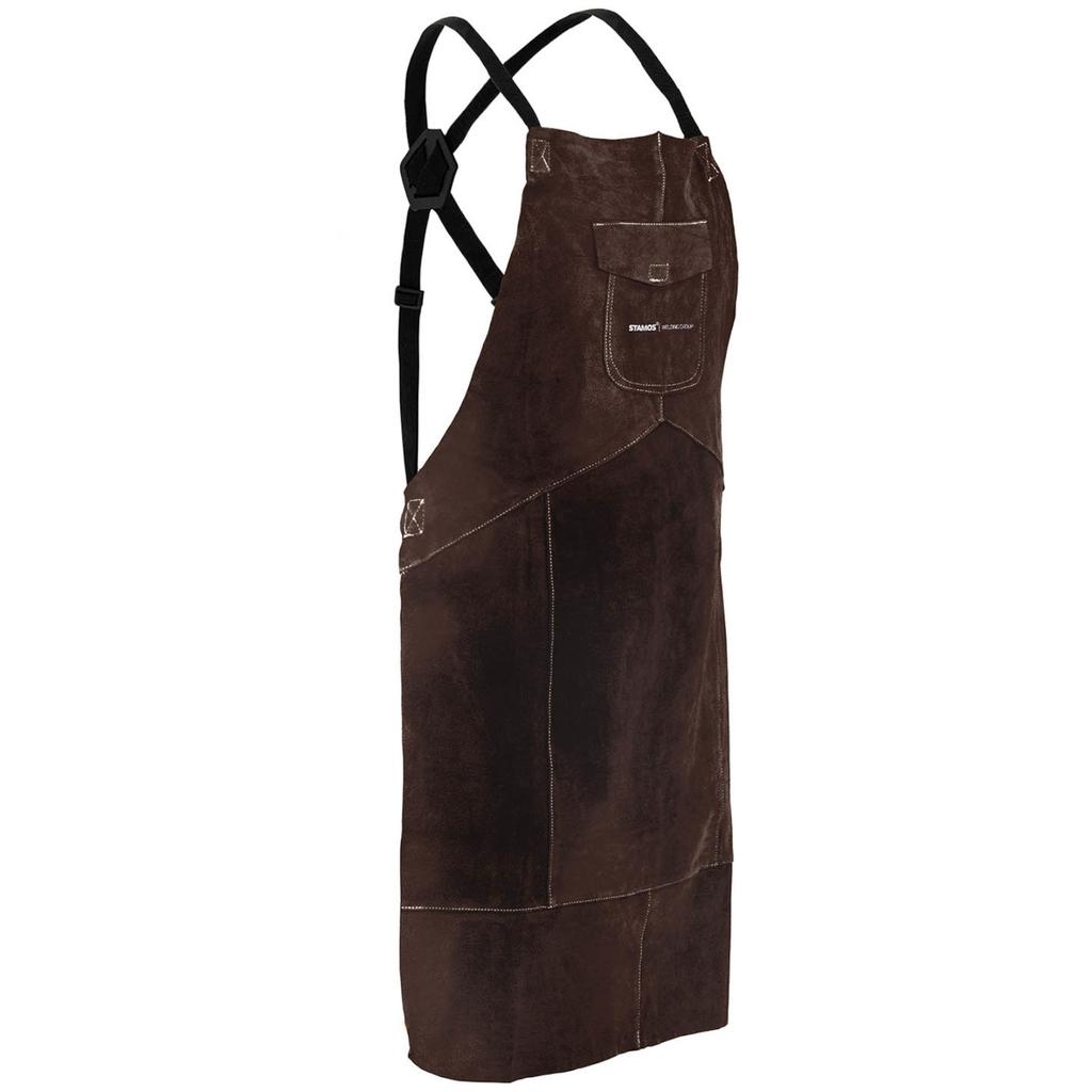 Welding apron, leather, size L, brown