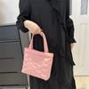 Solid Color Cloud Handbag Down Cotton Puffer Underarm Bag Fashion Padded Tote Bag Girls