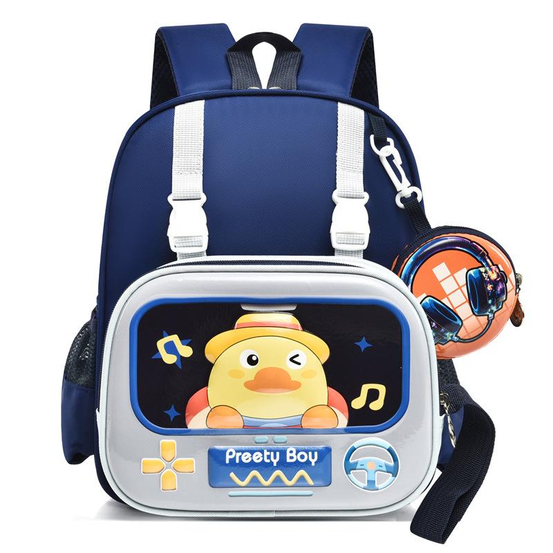 

Школьный рюкзак Маленький и средний класс детский Мультяшный рюкзак Легкий универсальный милый детский рюкзак темно-синий