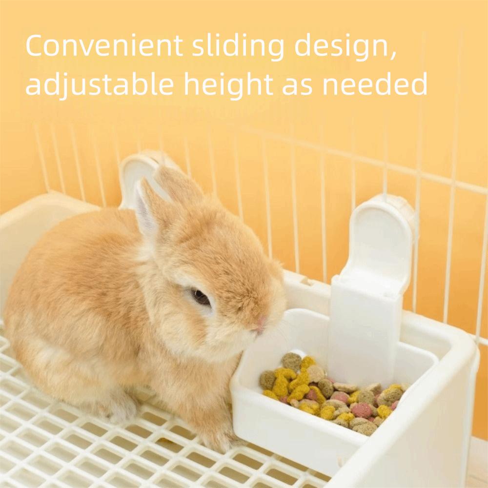 Bite Resistant Rabbit Drinking Bowl Sliding Rail Movement Guinea Pigs Feeding Bowl  Cage Mount