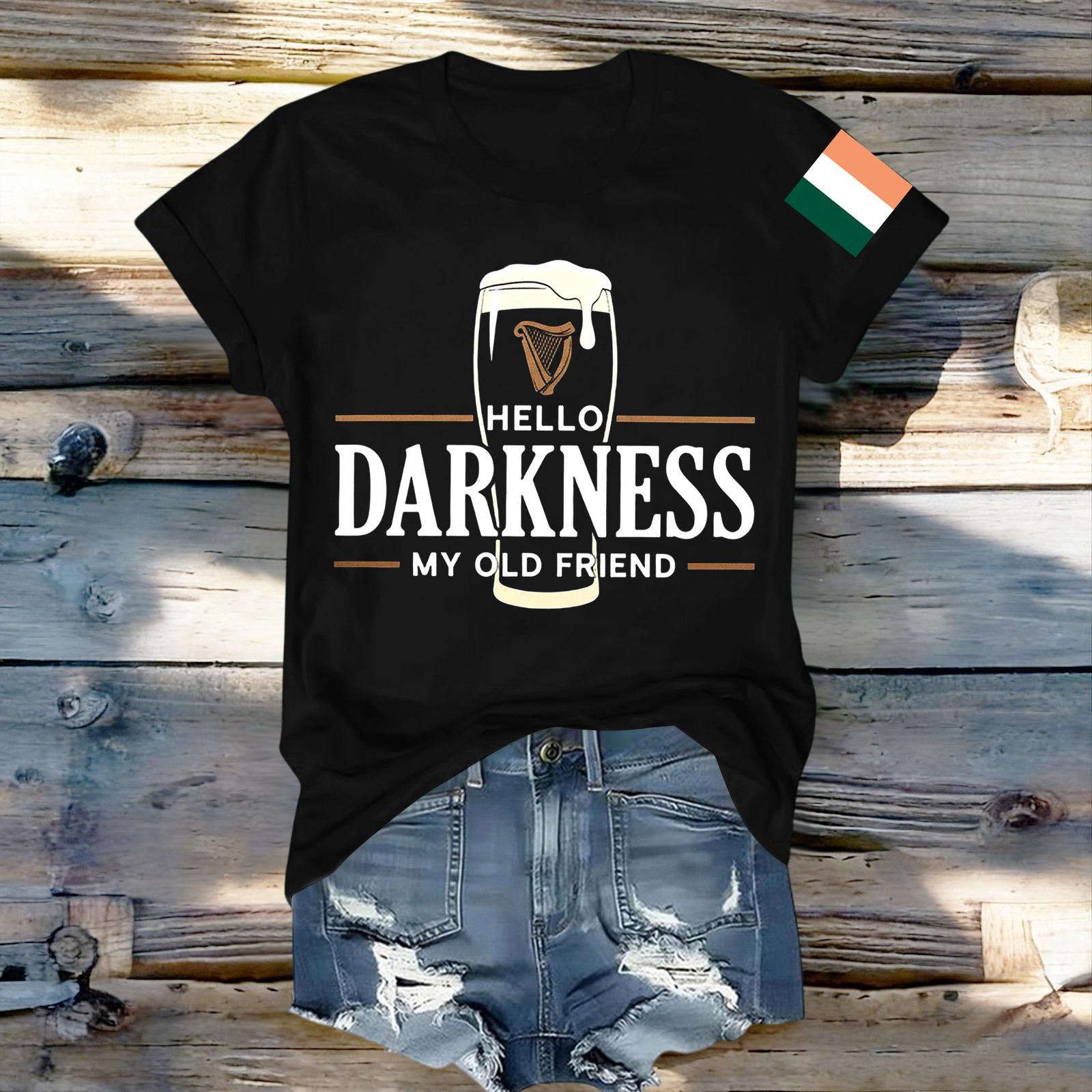 

Женская модная футболка с круглым вырезом, повседневная, с ретро-принтом, с короткими рукавами M чёрный