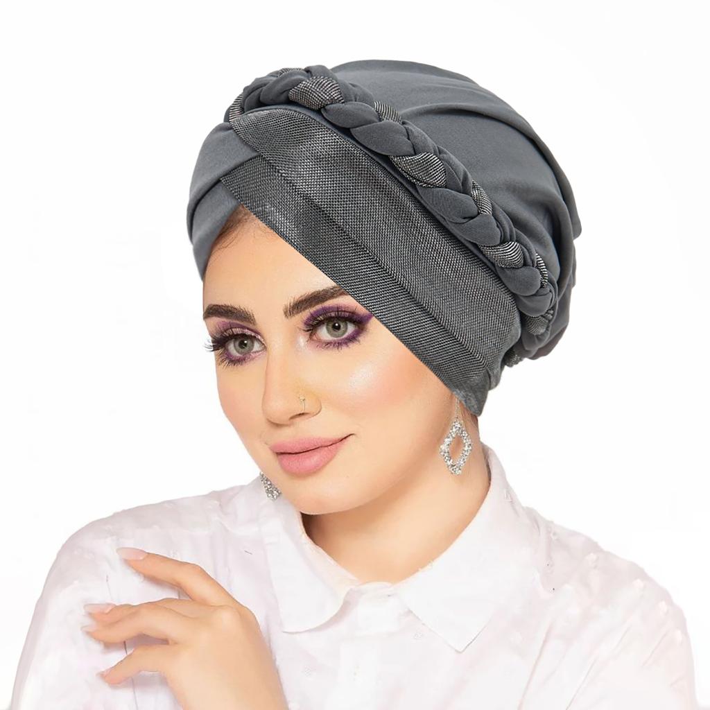 Muslim Women Hijabs Islamic Headwear Braid Head Wrap Chemo Cap Turban Hat