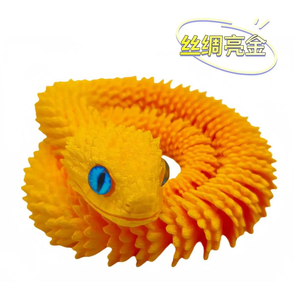3D Printed Snake Movable Joint Simulation Snake Figurine Creative Home Office Desktop Ornament New Year Gifts Crafts Gifts