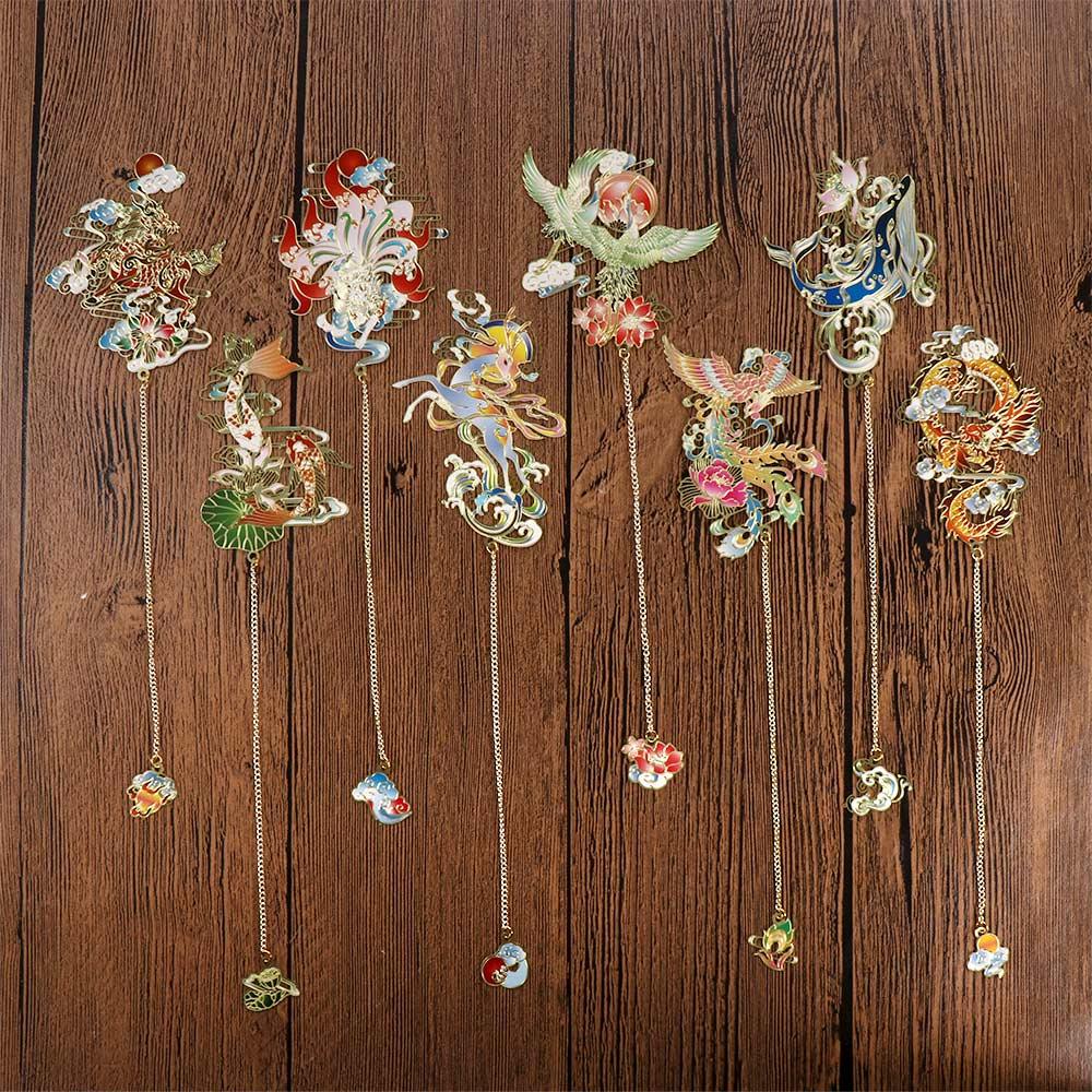 Animal Shape Page Clip Hollow Book Mark Chinese Style Bookmark Retro Book Clip Metal Bookmark
