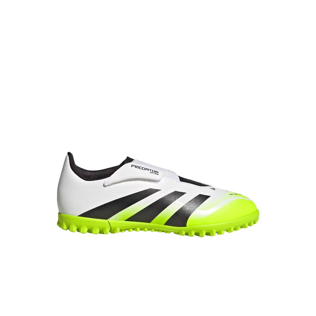 adidas Predator Club Vel Versatile Comfortable Durable Low-Top Kids Soccer Shoes Kids Soccer Shoes White Black Green JH8871