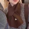 Windproof Cross Neck Warmer Thickened Women Winter Neckerchief Fashion Wool Knitted Scarf  Couple