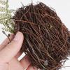 Bird Nest with Faux Birds and Eggs Ornament for Gardens Window Sill Decoration Photography Props Handmade Accessory