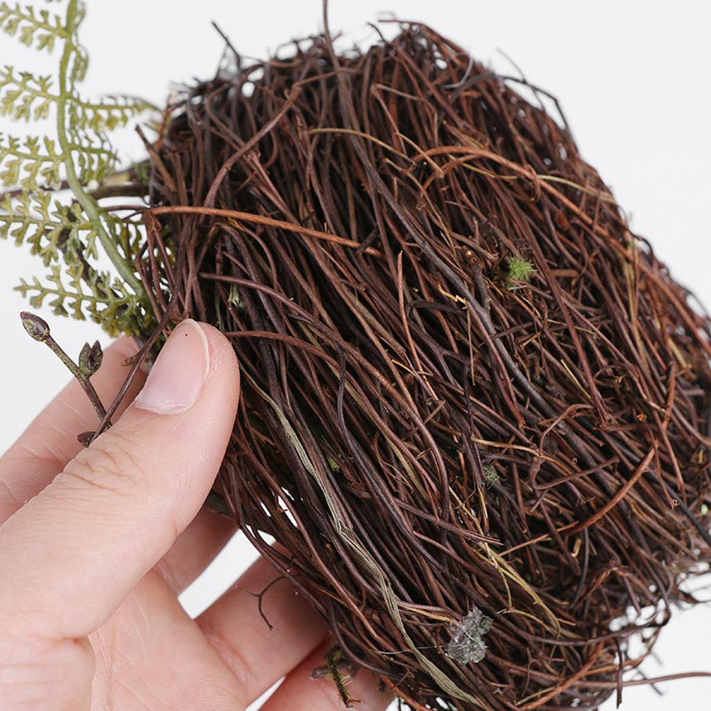 Bird Nest with Faux Birds and Eggs Ornament for Gardens Window Sill Decoration Photography Props Handmade Accessory