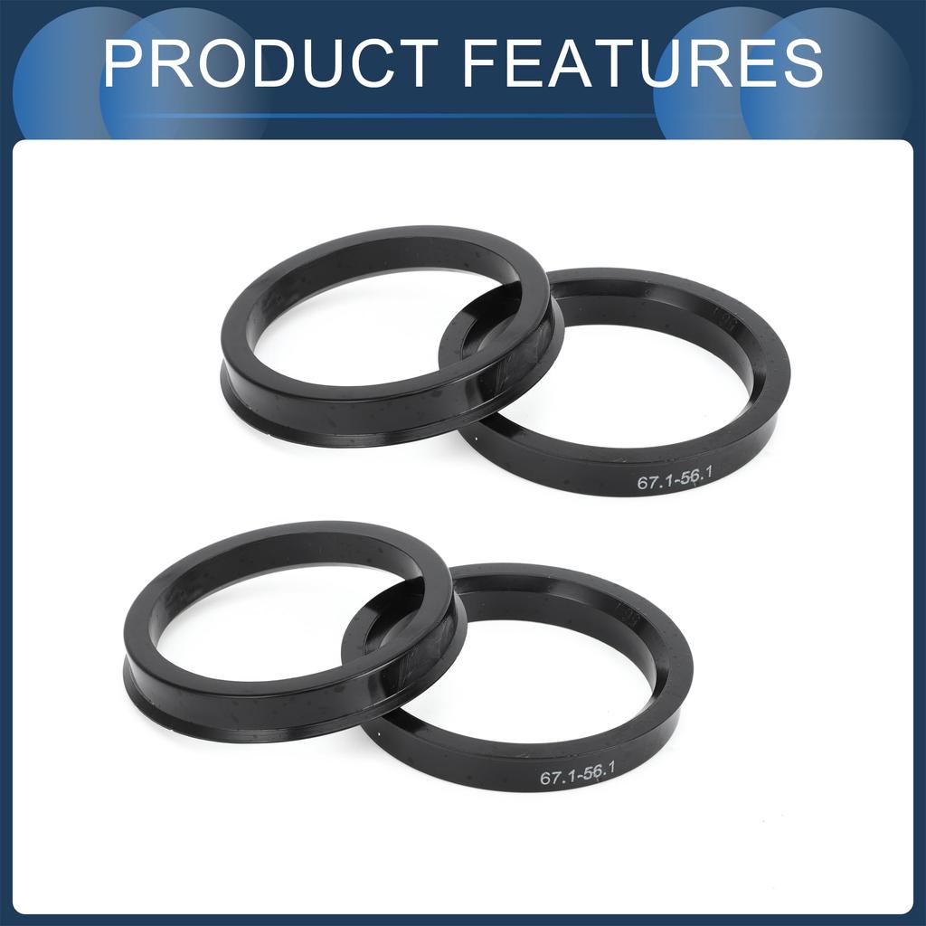 INFINAUTO Hub Centric Ring 56.1mm Inner Diameter 67.1mm OD Car Wheel Hub Ring ABS Plastic Black 4pcs