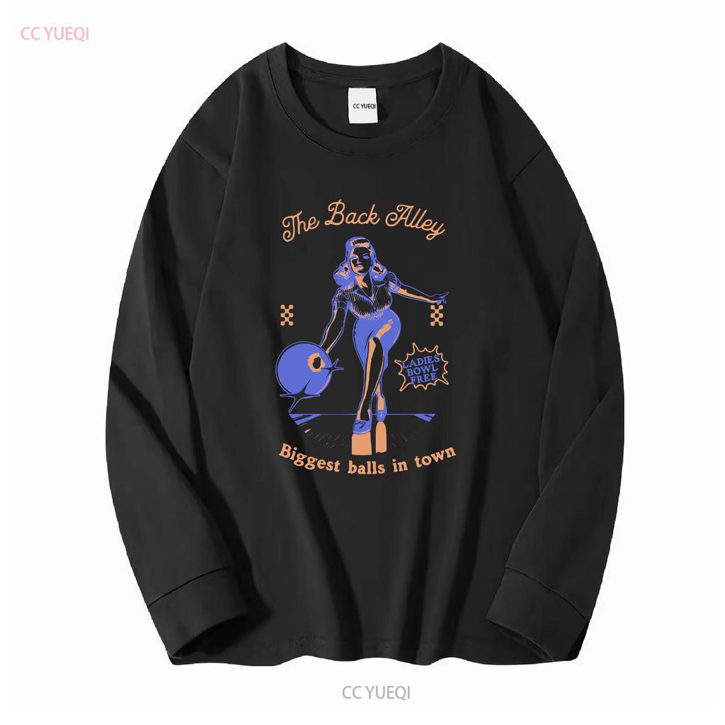 Funny Retro T Shirt Humorous Playful for Bowling Lovers Summer Fun Style Long or Short Sleeves Vintage Washed