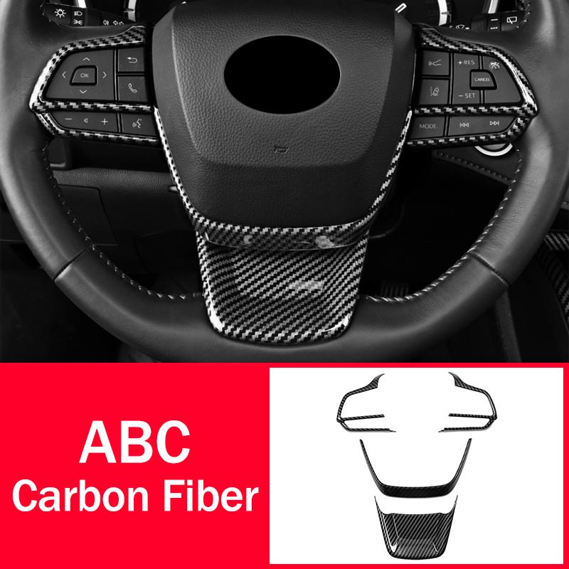 For Toyota Highlander XU70 Kluger 2024 Hybrid ABS Car Steering Wheel Panel Switch Button Cover Trim Stickers