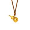 Retro Vietnamese Gold Gourd Necklace with Zircon Inlay - Versatile Pendant Chain for Men and Women