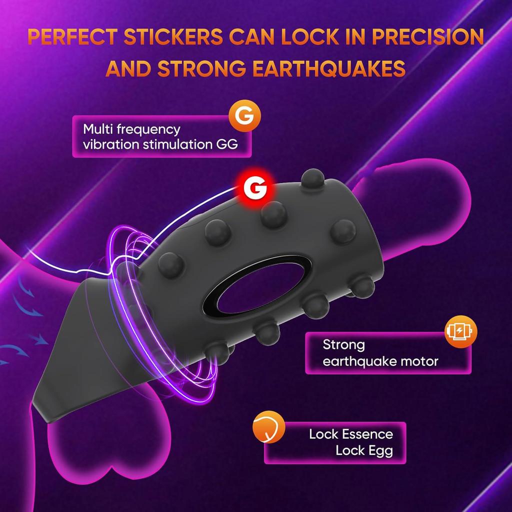 HESEKS Vibrating Penis Cock Ring Penis Ring Vibrator Delay Ejaculation Testicles G Spot Stimulate Sex Toys for Men Couples 18+