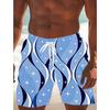 Summer Men's Striped Checked 3D Printed Beach Shorts