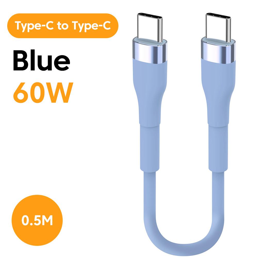 25CM 50CM Short Type C to USB C Cable PD60W Fast Charging For Iphone 17 16 15 Samsung Xiaomi Power BanK USB Type C Data Cable