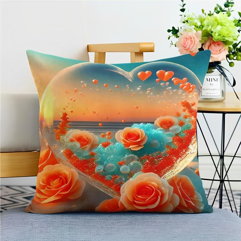 Ocean Beautiful Love Pillowcase Dormitory Decoration Office Living Room Home Pillowcase