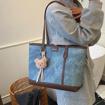 Tote Bag Women's Large Capacity 2025 New Summer Versatile Casual Shoulder Bag College Student Tote Bag