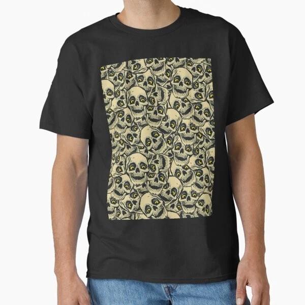 Retro Skull Pattern Classic TShirt Made In UsaAus TShirt S2xl S