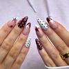 1 Conjunto de Unhas Postiças Femininas com Cola Amêndoa Ponta Francesa Unhas Falsas Adesivas Reutilizáveis Cobertura Total Cola em Unhas Postiças Decoração