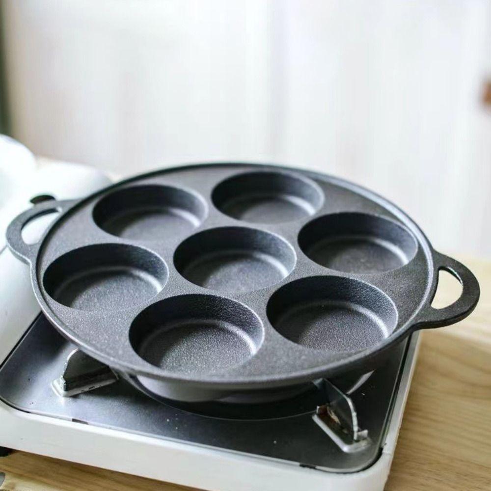 Non-Stick 7 Hole Omelette Pan Efficient Kitchen Frying Pan Multipurpose Ham Pans  Pancake