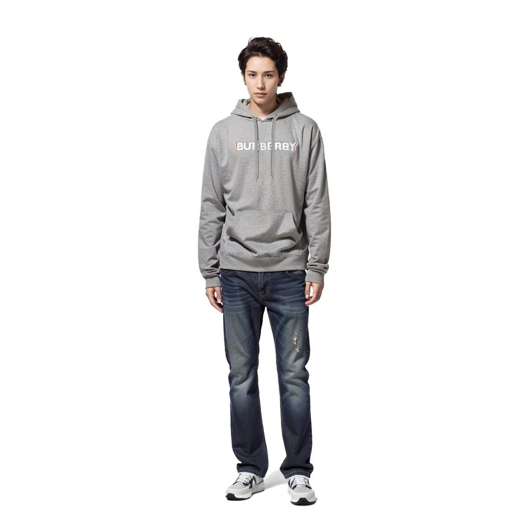 Burberry Logo Print Cotton Hoodie 80529791