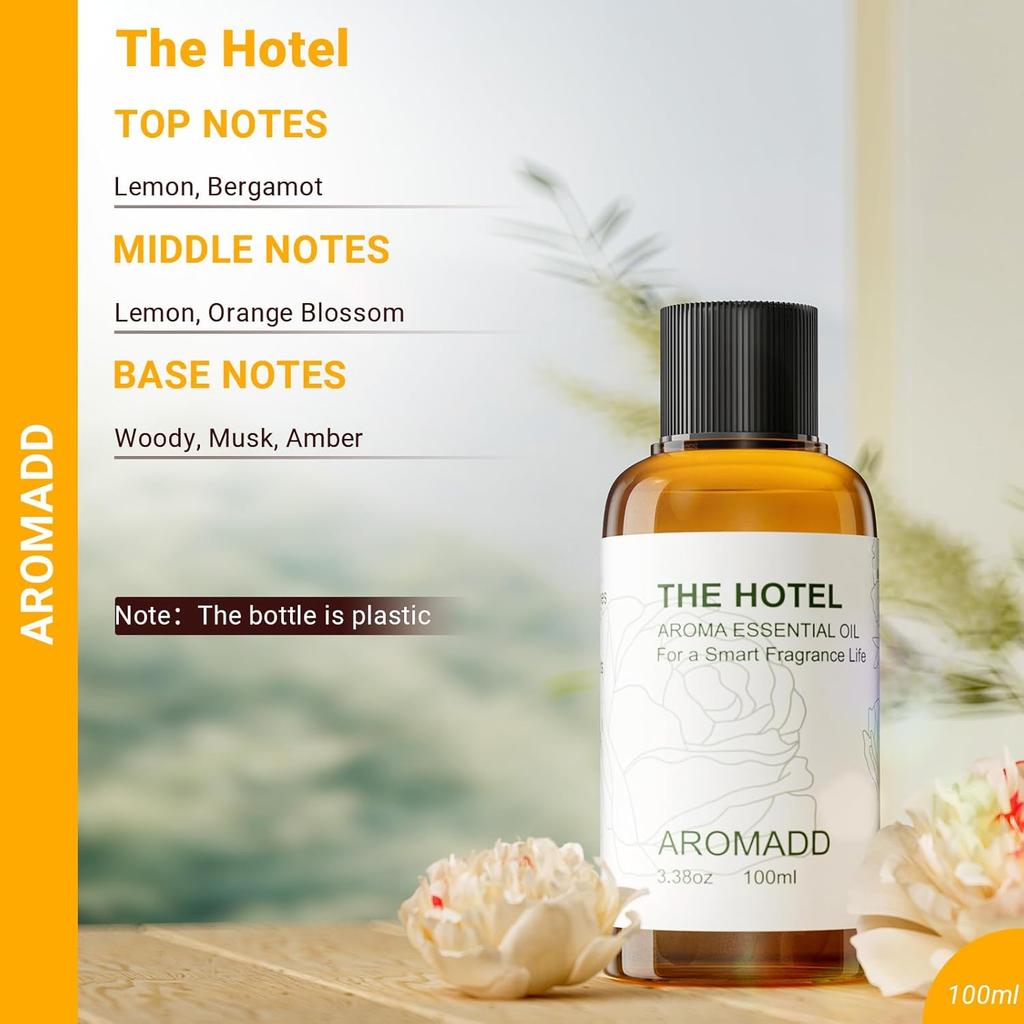 Aromadd Hotel Scents Diffuser Oil The Hotel, Luxury Essential Oils for Waterless Diffuser, Aromatherapy Hotel Diffuser Oil for Home & Office,