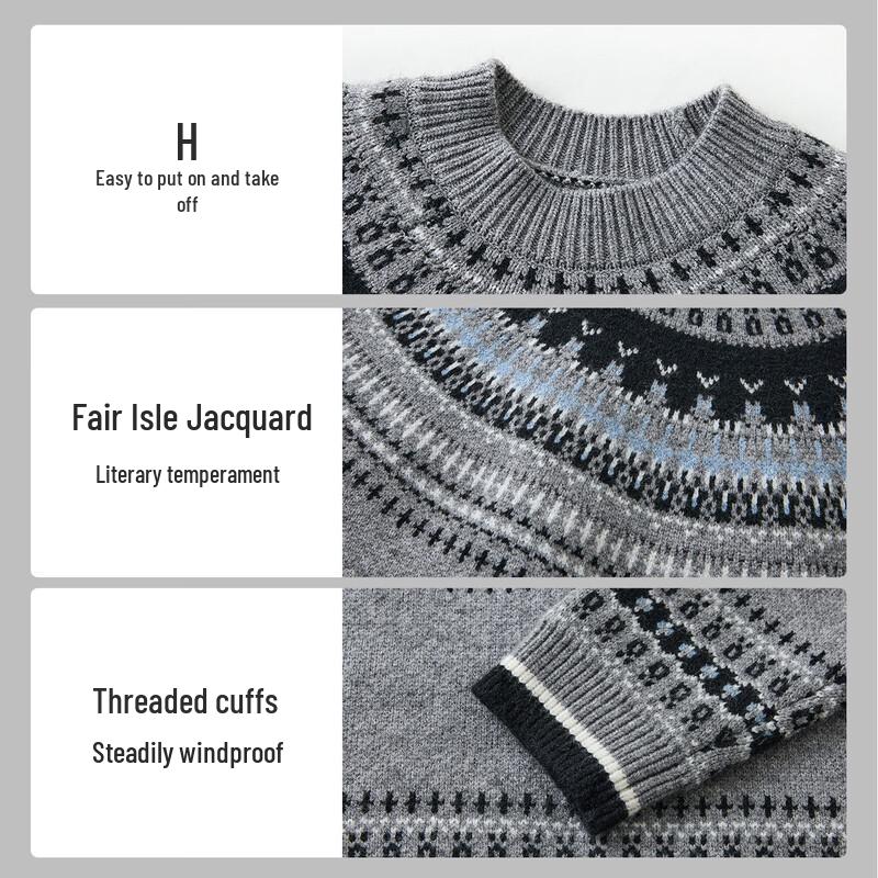 ASK JUNIOR Boys' Fair Isle Knit Sweater