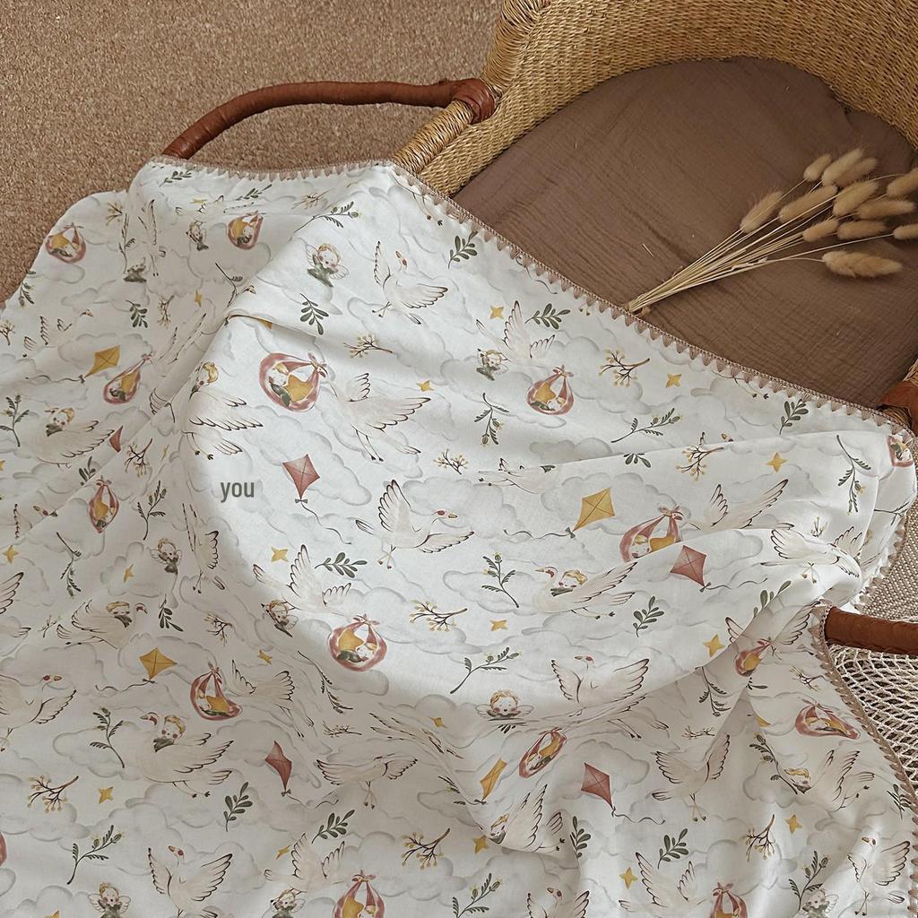 Summer Baby Bamboo 4-Layer Cool Quilt: Newborn Ice Silk Blanket for Naps & Air Conditioning.