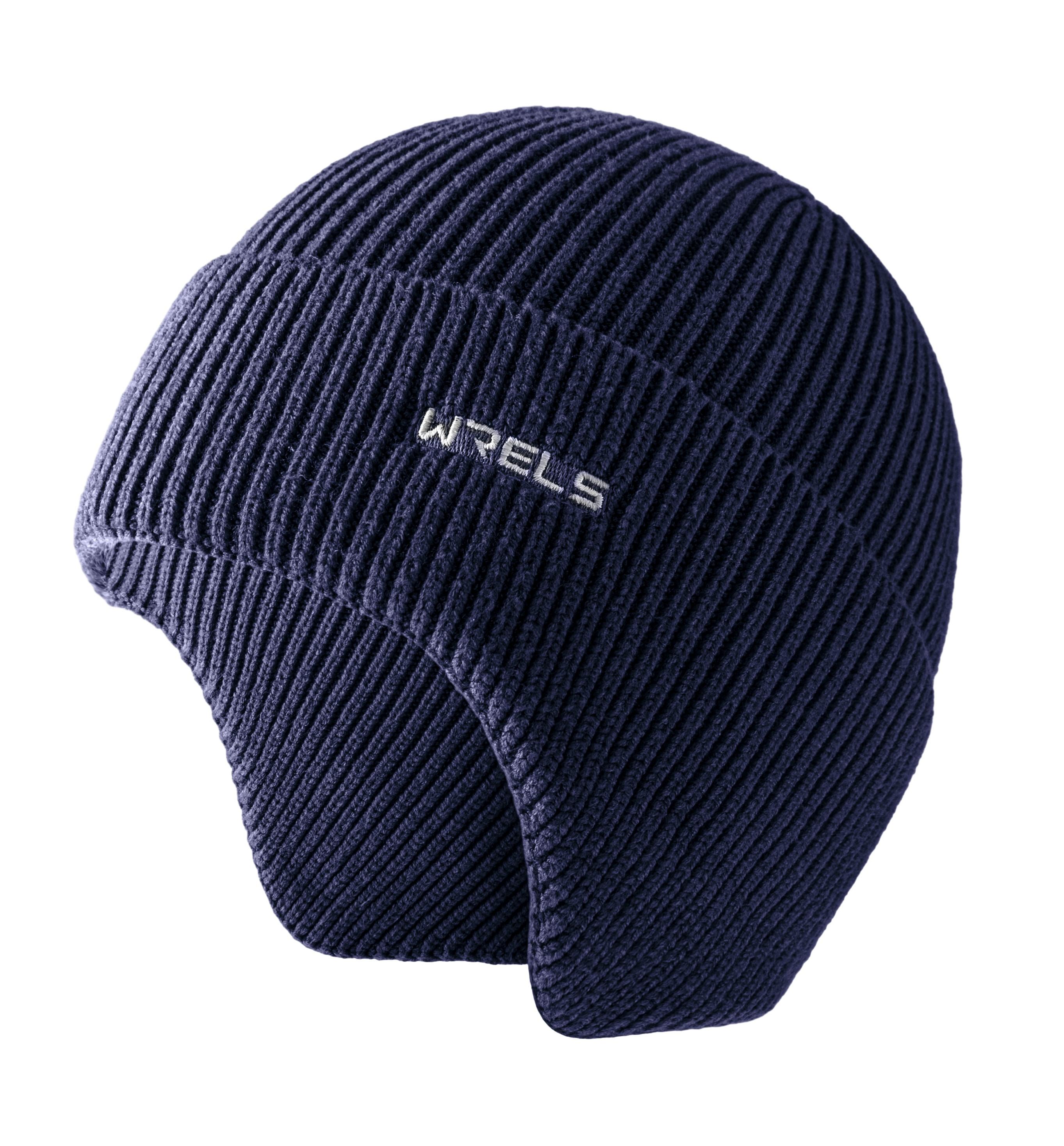 

WRELS Earflap Winter Hat Warm Pullover Hat Thickened Beanie Hat Knitted Earflap Cap Soft Outdoor Cycling Running Ear Protector темно-синього кольору