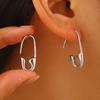 Sicherheitsnadel Ohrringe für Damen Minimalistische Hoop Pin Ohrringe Moderne Ohr-Creolen Stecker für täglichen Schmuck Street Dating Party