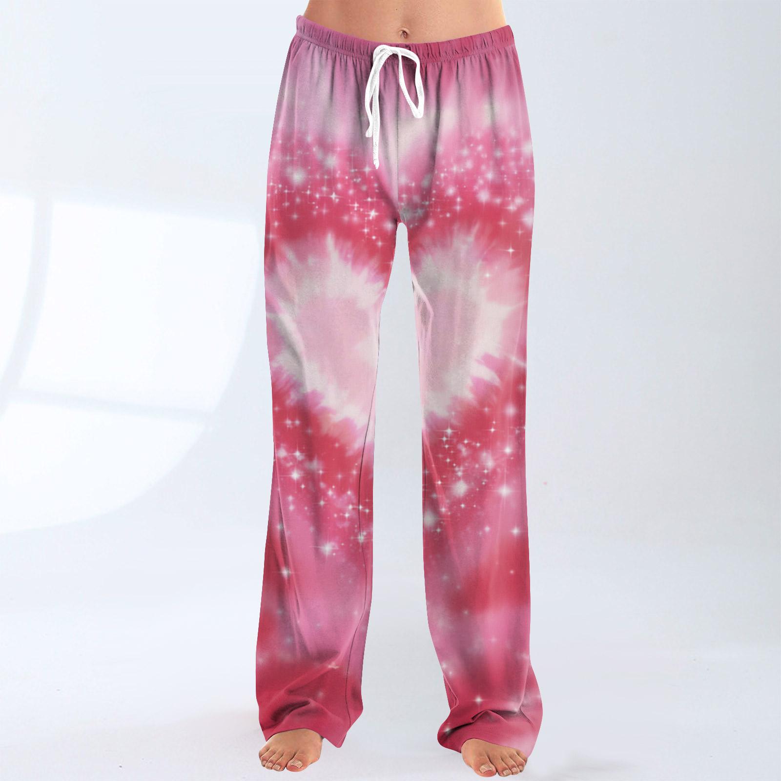 Women s Fashionable Loose Casual Trousers With Valentine s Day Heart Print L