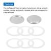 uxcell Aluminum Coffee Pot Accessory for Stainless Steel Espresso Maker, Includes 1 Filter and 6 Silicone Gasket Seals, 56x49x4mm, 3-Cup Moka Coffee
