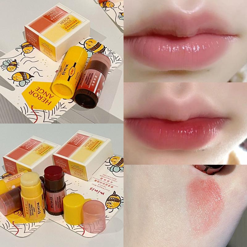 HERORANGE Fruity Mini Lip Balm - Hydrating & Moisturizing Night Mask for Autumn/Winter 1.5*2g