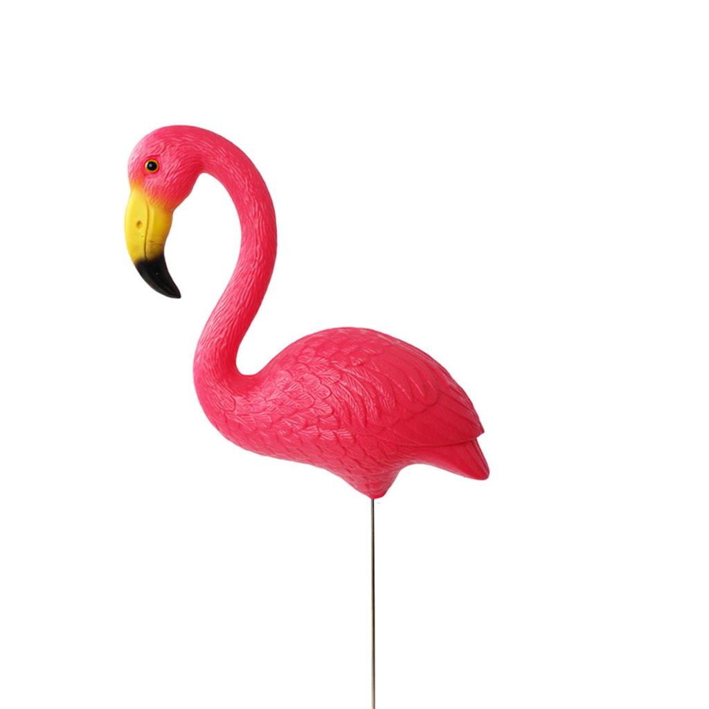 Bird Statue Figurine, Yard Art Ornament Cake Topper Decoration Flamingo Garden Stake Sculpture for Flowerpot Holiday Planter