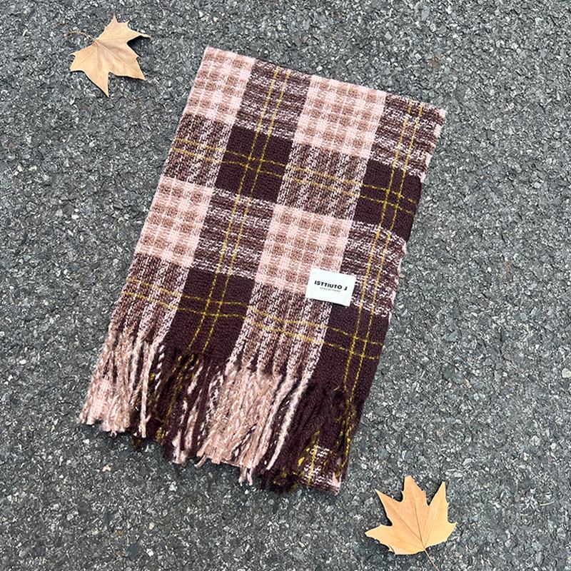 Mohair-Schal Koreanischer Stil Herbst und Winter karierter Schal Imitation Kaschmir warmer Schal Paar vielseitiger Schal
