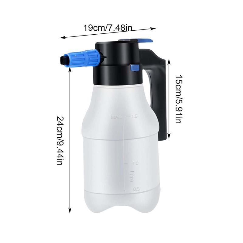 1.5L Electric Pressurized Foam Sprayer Car Wash High Pressure Washer Portable Cars Foam Cannon With USB Cable Car Accessories