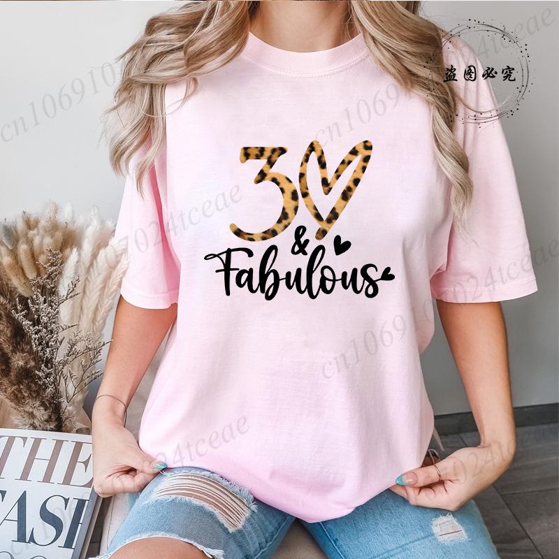 Retro Its My 30th Birthday Leopard Design Graphic TShirt for Unisex Crew Neck TShirts Birthday Party Aesthetic Tee Top Clothes