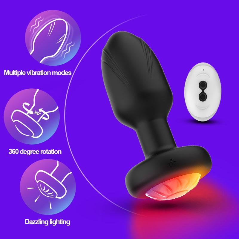 360 Rotation Vibrating Anal Plug Remote Control Butt Plug Vibrator For Man 10 Speed Prostate Massager Adult Sex Toys For Couples