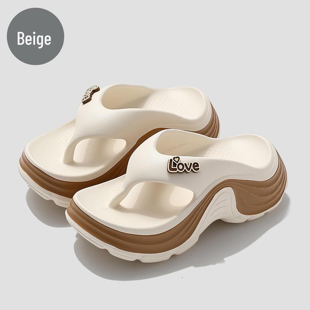 Modieuze Dames Slippers met Dikke Zool voor de Zomer, Antislip Strand- & Huisbadkleding, Geschikt voor Koppels