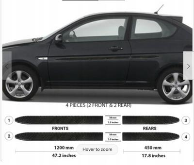 Moulures de porte latérales Hyundai ACCENT 06-11 NOIR