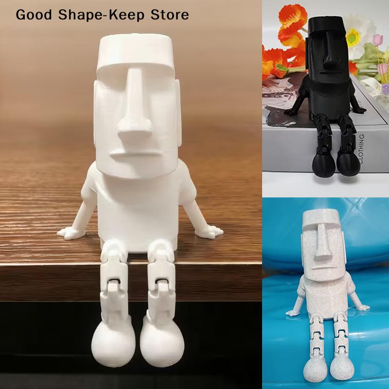 Movable Joints Collectible Figurine Home Desk Decoration 3D Printed Moai Statue Easter Island Moai Ornament With Party Gift