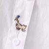 Spring Autumn White Shirts Women Turn Down Collar Embroidered Long Sleeve Casual Little Blue Flower