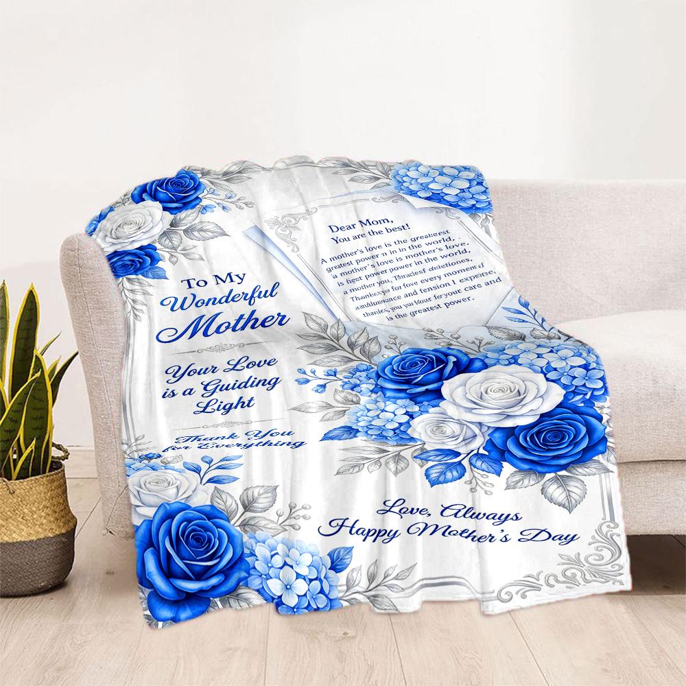 Mother's Day Greeting Card Blanket Suitable for Sofas,travel, Living Rooms Also a Good Gift for Friends and Family Suitable for All Seasons.