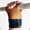 Double Layer PU Leather Gloves Wrist Strap Cowhide Palm Weight Lifting Gloves Anti-Skid Grip Pads Pull-Up Gloves