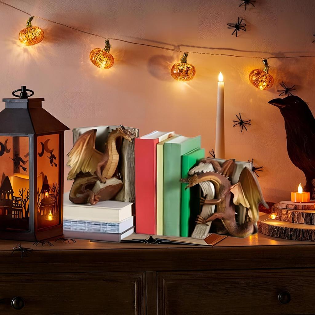Hidden Dragons Behind Books, Resin Ornaments Book Decorations, Book Ornaments Art
