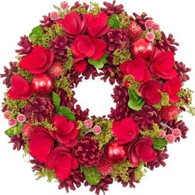 8425125 Hana Sleeping Corn R Ball M Red Christmas Wreath Decoration