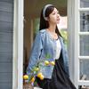 Vintage stil denimjakke for kvinner med Hong Kong vinddesign Coat