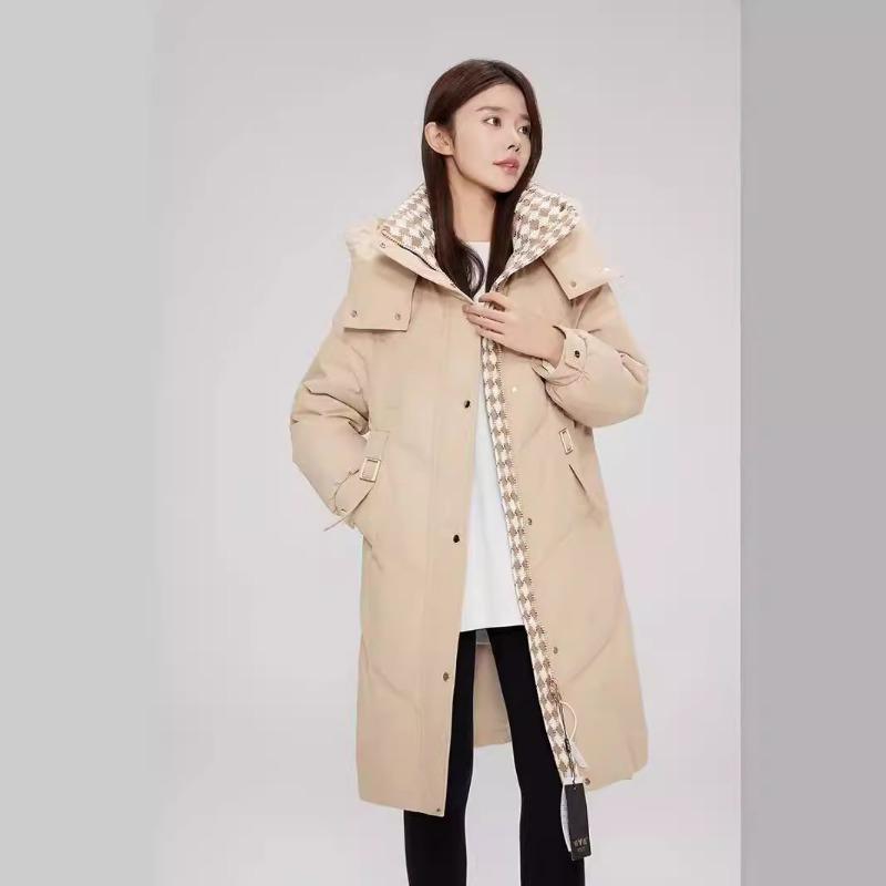 Women's Plus Size Cotton Clothing Winter Medium-length Over The Knee Waffle Thickened Cotton Jacket Tide Jacket