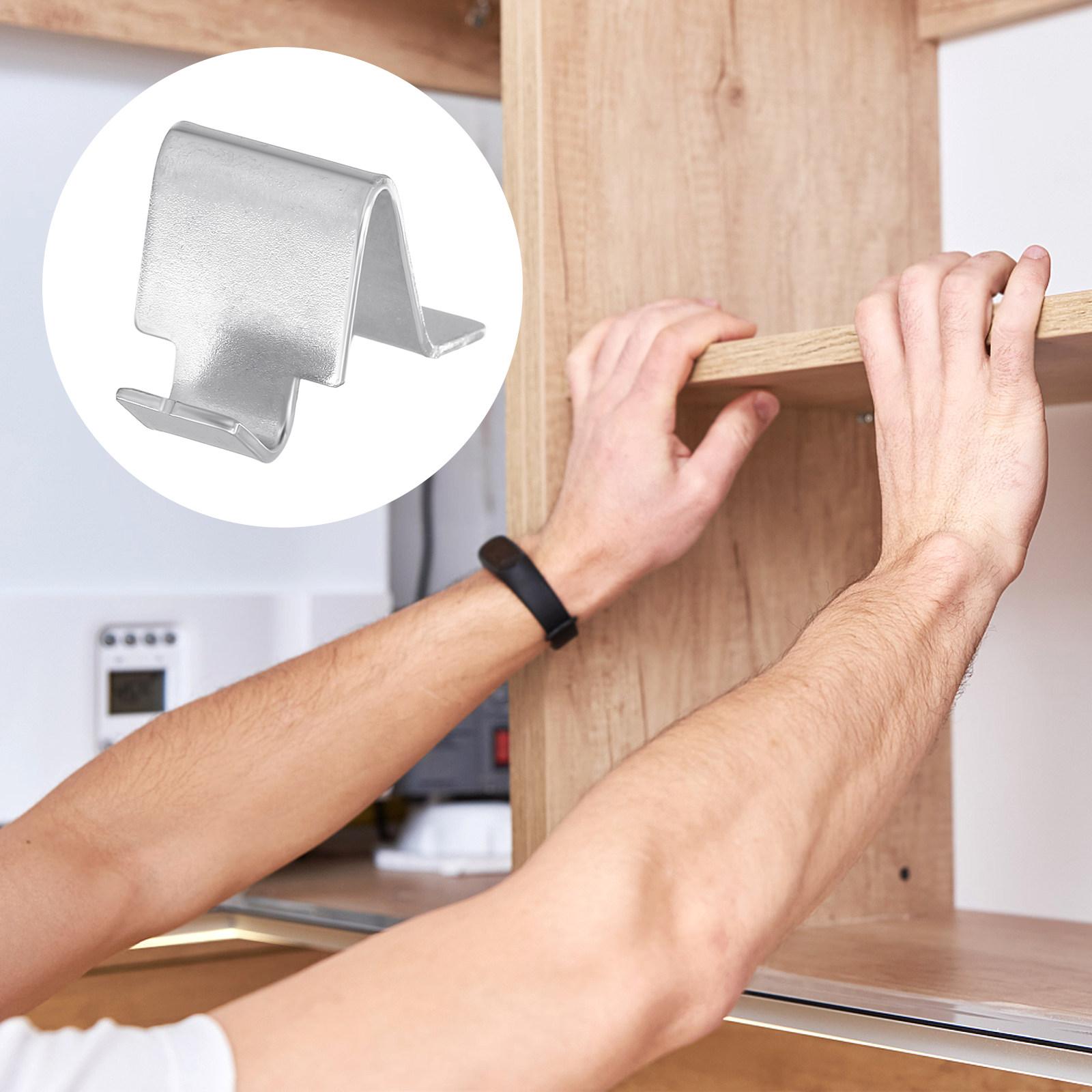 

10Pcs Cabinet Shelf Clips Metal Heavy Duty Support Sturdy File Cabinet Accessories for Shelving and Bookcase Metal Clips 3X2X1.4CM